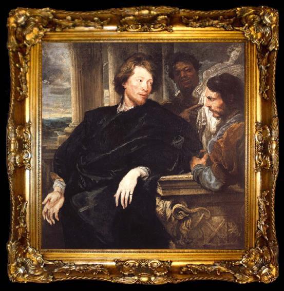 framed  Anthony Van Dyck Portrait of GeorgeGage with Two Attendants, ta009-2